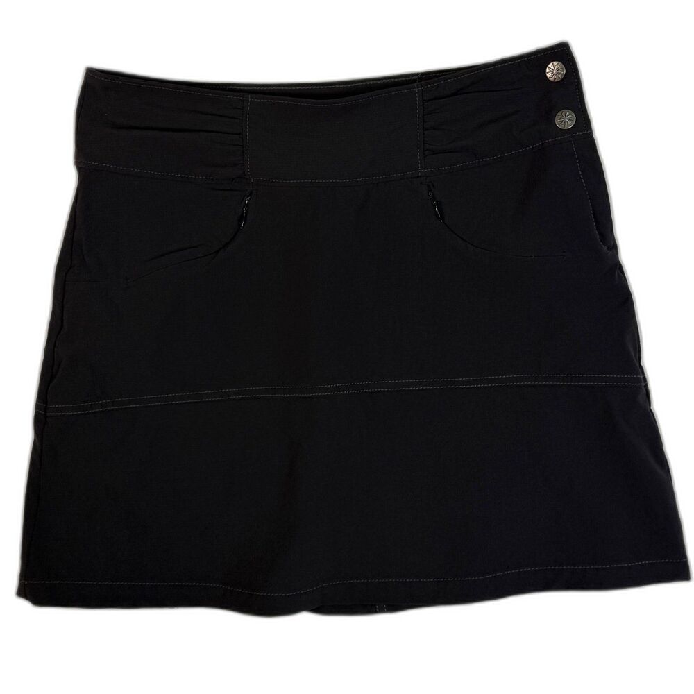 Athleta | Off Black Skort | Zipper Snap Button Side | Two Zipper Pockets | Sz 2